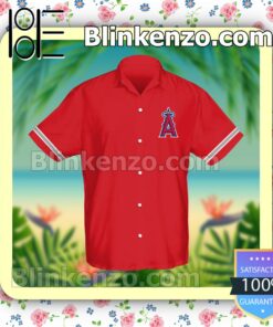 Personalized Los Angeles Angels Baseball Red Logo Branded Summer Hawaiian Shirt, Mens Shorts a