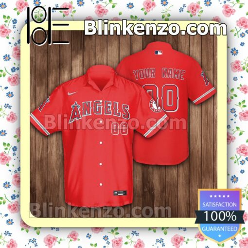 Personalized Los Angeles Angels Baseball Summer Hawaiian Shirt, Mens Shorts