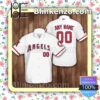 Personalized Los Angeles Angels Baseball White Logo Branded Summer Hawaiian Shirt, Mens Shorts