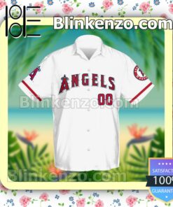 Personalized Los Angeles Angels Baseball White Logo Branded Summer Hawaiian Shirt, Mens Shorts a