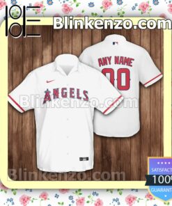 Personalized Los Angeles Angels Baseball White Summer Hawaiian Shirt, Mens Shorts