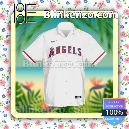 Personalized Los Angeles Angels Baseball White Summer Hawaiian Shirt, Mens Shorts a