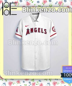 Personalized Los Angeles Angels White Gift For Fans Summer Hawaiian Shirt, Mens Shorts