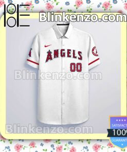 Personalized Los Angeles Angels White Summer Hawaiian Shirt, Mens Shorts