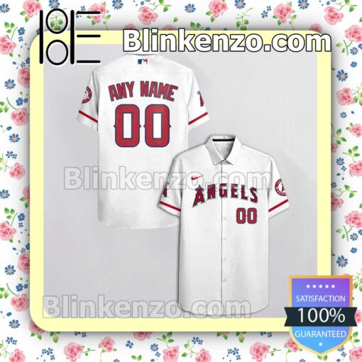 Personalized Los Angeles Angels White Summer Hawaiian Shirt, Mens Shorts a