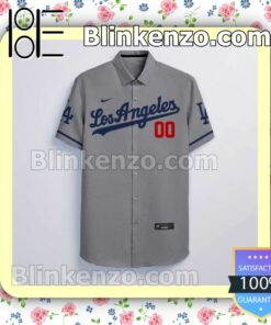 Personalized Los Angeles Dodgers Gray Packer Lover Summer Hawaiian Shirt, Mens Shorts