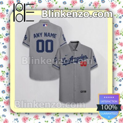 Personalized Los Angeles Dodgers Gray Packer Lover Summer Hawaiian Shirt, Mens Shorts a