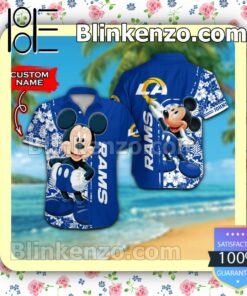 Personalized Los Angeles Rams & Mickey Mouse Mens Shirt, Swim Trunk