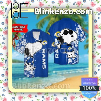 Personalized Los Angeles Rams & Snoopy Mens Shirt, Swim Trunk
