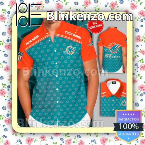 Personalized Miami Dolphins Football Team Blue Summer Hawaiian Shirt, Mens Shorts