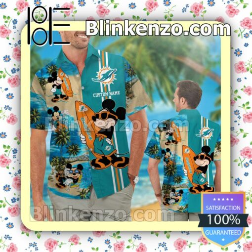 Personalized Miami Dolphins Mickey Mens Shirt, Swim Trunk