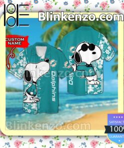 Personalized Miami Dolphins & Snoopy Mens Shirt, Swim Trunk