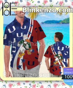 Personalized Miami Hurricanes American Flag Mens Shirt, Swim Trunk
