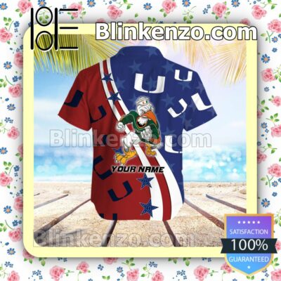 Personalized Miami Hurricanes American Flag Mens Shirt, Swim Trunk a