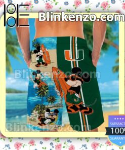 Personalized Miami Hurricanes Mickey Mens Shirt, Swim Trunk a