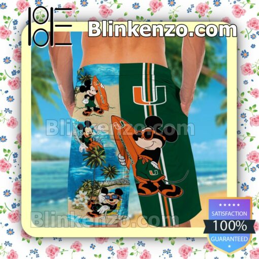 Personalized Miami Hurricanes Mickey Mens Shirt, Swim Trunk a