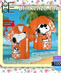 Personalized Miami Hurricanes & Snoopy Mens Shirt, Swim Trunk