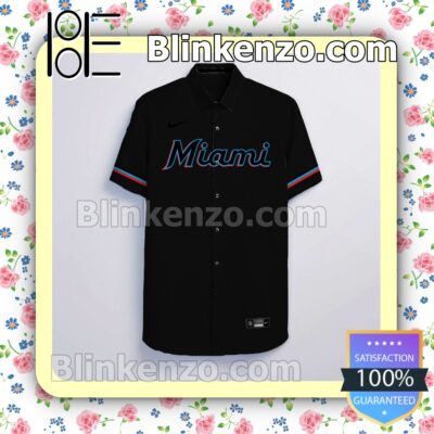 Personalized Miami Marlins Black Summer Hawaiian Shirt