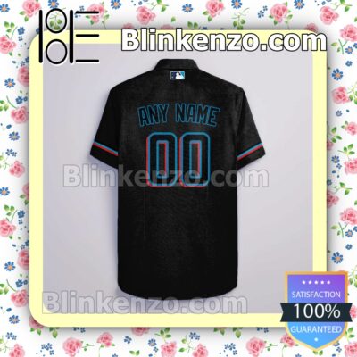 Personalized Miami Marlins Black Summer Hawaiian Shirt a