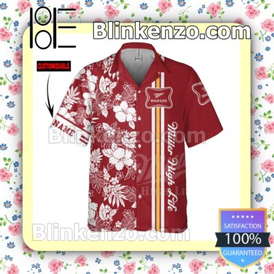 Personalized Miler High Life Red Summer Hawaiian Shirt b