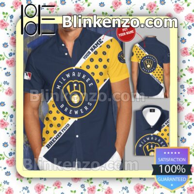 Personalized Milwaukee Brewers Cobalt Yellow Summer Hawaiian Shirt, Mens Shorts