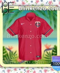 Personalized Minnesota Twins Baseball Red Summer Hawaiian Shirt, Mens Shorts a