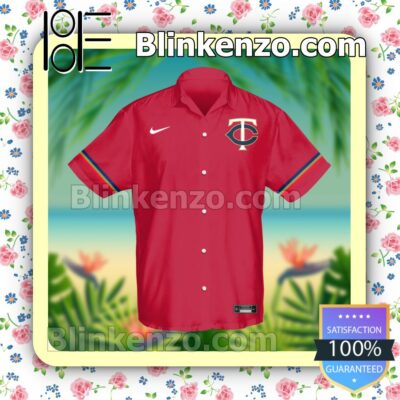 Personalized Minnesota Twins Baseball Red Summer Hawaiian Shirt, Mens Shorts a