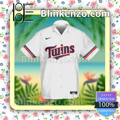 Personalized Minnesota Twins Baseball White Summer Hawaiian Shirt, Mens Shorts a