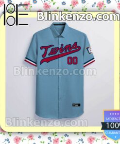 Personalized Minnesota Twins Blue Summer Hawaiian Shirt, Mens Shorts