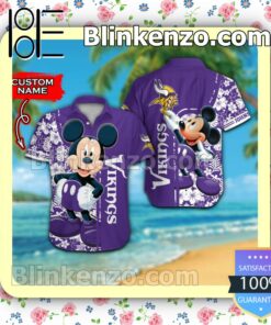 Personalized Minnesota Vikings & Mickey Mouse Mens Shirt, Swim Trunk