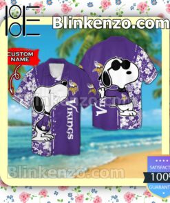 Personalized Minnesota Vikings & Snoopy Mens Shirt, Swim Trunk
