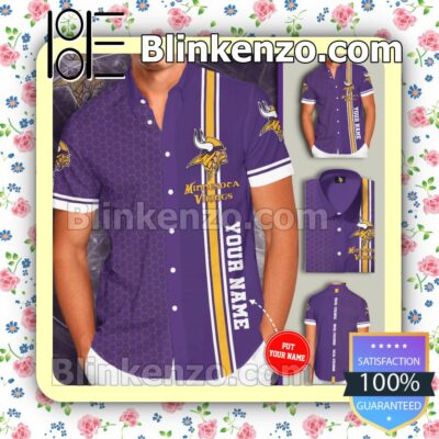 Personalized Minnesota Vikings Team Purple Summer Hawaiian Shirt, Mens Shorts