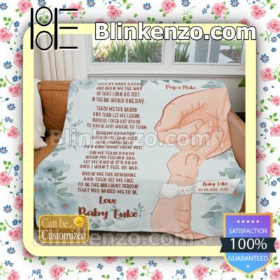 Personalized My Daddy's Hand Customized Handmade Blankets b
