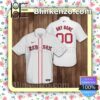 Personalized Name And Number Boston Red Sox Baseball White Summer Hawaiian Shirt, Mens Shorts