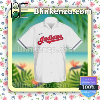 Personalized Name And Number Cleveland Indians, Cleveland Guardians Baseball White Summer Hawaiian Shirt, Mens Shorts a