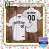 Personalized Name And Number Colorado Rockies Baseball Pinstripe Baseball White Summer Hawaiian Shirt, Mens Shorts