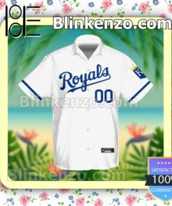 Personalized Name And Number Kansas City Royals Baseball White Summer Hawaiian Shirt, Mens Shorts a