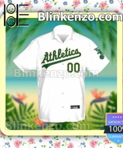Personalized Name And Number Oakland Athletics Baseball White Summer Hawaiian Shirt, Mens Shorts a