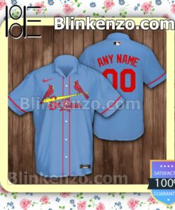 Personalized Name And Number St. Louis Cardinals Baseball Blue Summer Hawaiian Shirt, Mens Shorts