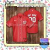 Personalized Name And Number Washington Nationals Baseball Red Summer Hawaiian Shirt, Mens Shorts