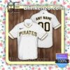 Personalized Name and Number Pittsburgh Pirates White Summer Hawaiian Shirt, Mens Shorts