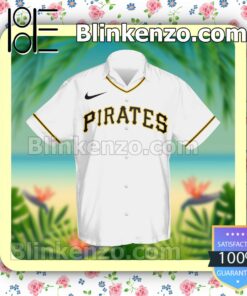 Personalized Name and Number Pittsburgh Pirates White Summer Hawaiian Shirt, Mens Shorts a