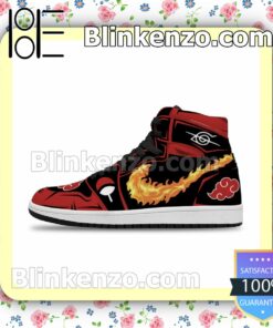 Personalized Naruto Custom Anime Shoes Akatsuki Itachi Fireball No Jutsu Air Jordan 1 Mid Shoes a