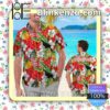 Personalized Nebraska Cornhuskers Parrot Floral Tropical Mens Shirt, Swim Trunk