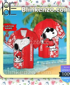 Personalized Nebraska Cornhuskers & Snoopy Mens Shirt, Swim Trunk