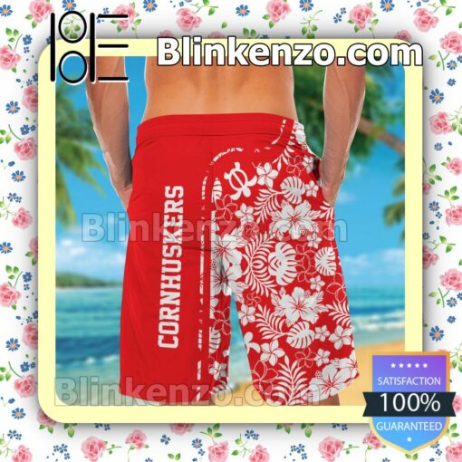 Personalized Nebraska Cornhuskers & Snoopy Mens Shirt, Swim Trunk a