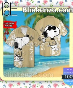 Personalized New Orleans Saints & Snoopy Mens Shirt, Swim Trunk