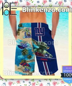 Personalized New York Giants Baby Yoda Mens Shirt, Swim Trunk a