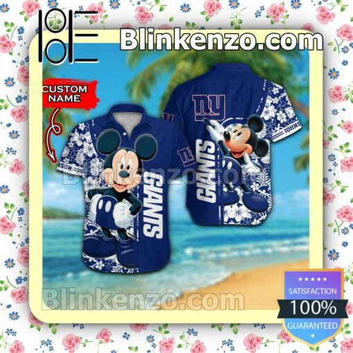 Personalized New York Giants & Mickey Mouse Mens Shirt, Swim Trunk