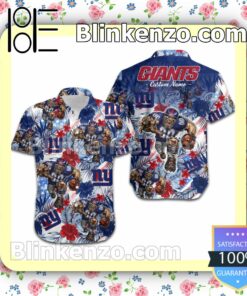 Personalized New York Giants Tropical Floral America Flag Aloha Mens Shirt, Swim Trunk a